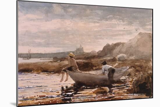 Boys in a Dory, 1880 (W/C & Graphite on Wove Paper)-Winslow Homer-Mounted Giclee Print