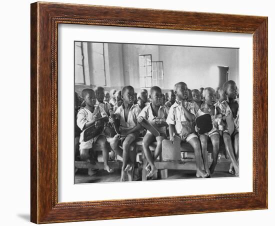 Boys in Kindergarten Class-Dmitri Kessel-Framed Photographic Print