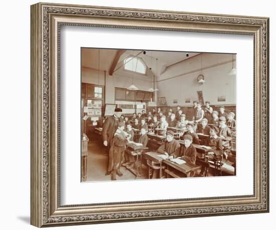 Boys Laying the Phylacteries, Jews Free School, Stepney, London, 1908-null-Framed Photographic Print