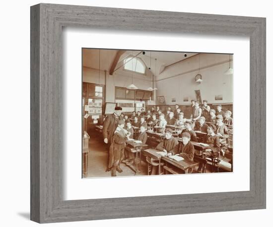 Boys Laying the Phylacteries, Jews Free School, Stepney, London, 1908-null-Framed Photographic Print