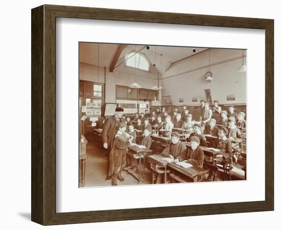 Boys Laying the Phylacteries, Jews Free School, Stepney, London, 1908-null-Framed Photographic Print