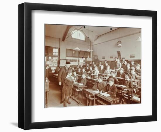 Boys Laying the Phylacteries, Jews Free School, Stepney, London, 1908-null-Framed Photographic Print