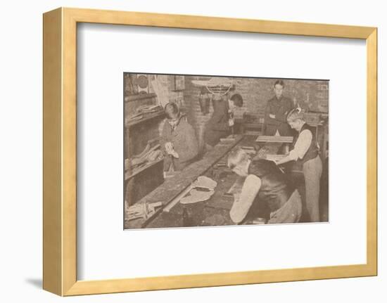 Boys of Harrow School making splints, crutches and other articles for the wounded, c1916-Unknown-Framed Photographic Print