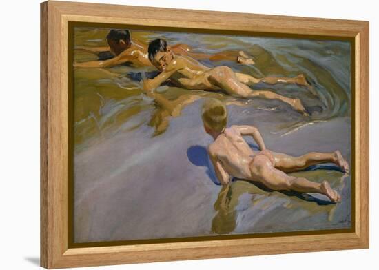 Boys on the Beach, 1909-Joaquín Sorolla y Bastida-Framed Premier Image Canvas