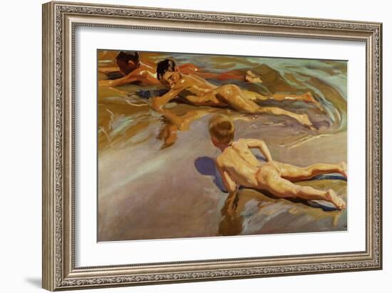 Boys On the Beach, 1910-Joaquín Sorolla y Bastida-Framed Giclee Print