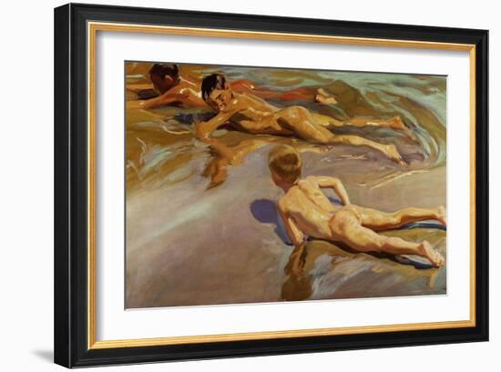 Boys On the Beach, 1910-Joaquín Sorolla y Bastida-Framed Giclee Print