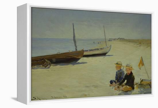 Boys on the Beach at Skagen-Peder Severin Kröyer-Framed Premier Image Canvas