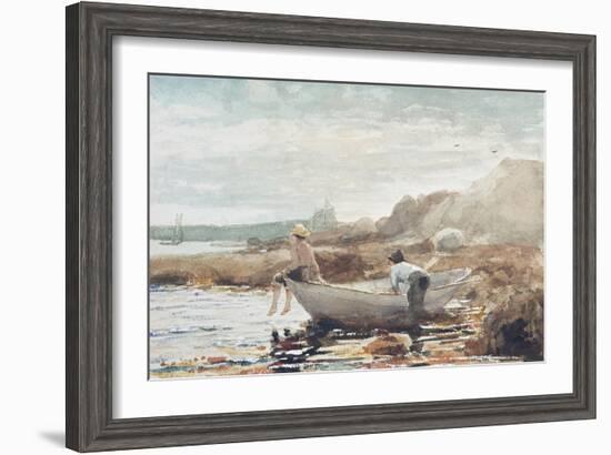 Boys on the Beach-Winslow Homer-Framed Giclee Print