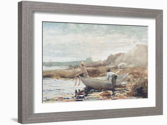 Boys on the Beach-Winslow Homer-Framed Giclee Print