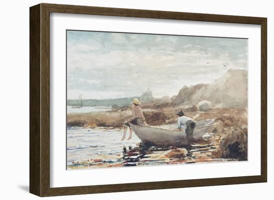 Boys on the Beach-Winslow Homer-Framed Giclee Print