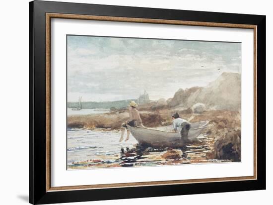 Boys on the Beach-Winslow Homer-Framed Giclee Print