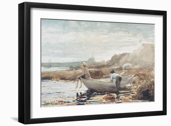 Boys on the Beach-Winslow Homer-Framed Giclee Print