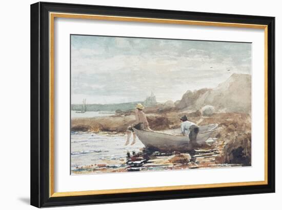 Boys on the Beach-Winslow Homer-Framed Giclee Print