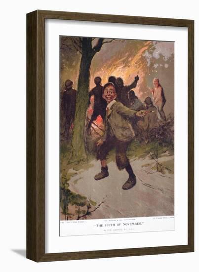 Boys Own Paper Circa 1900 Celebrating the 5th November, Firework Day-null-Framed Giclee Print