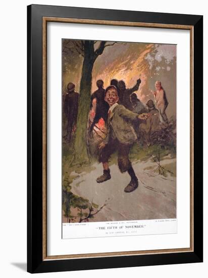 Boys Own Paper Circa 1900 Celebrating the 5th November, Firework Day-null-Framed Giclee Print