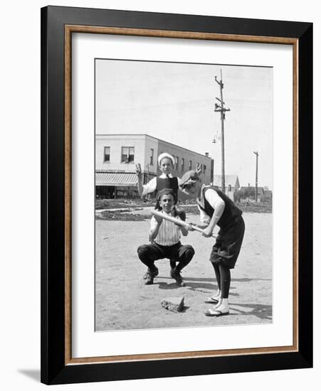 Boys Play Baseball in a Sandlot, Ca. 1923-null-Framed Photographic Print