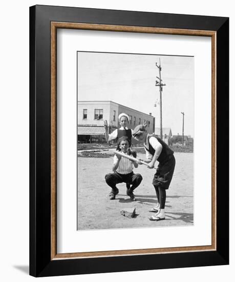 Boys Play Baseball in a Sandlot, Ca. 1923-null-Framed Photographic Print