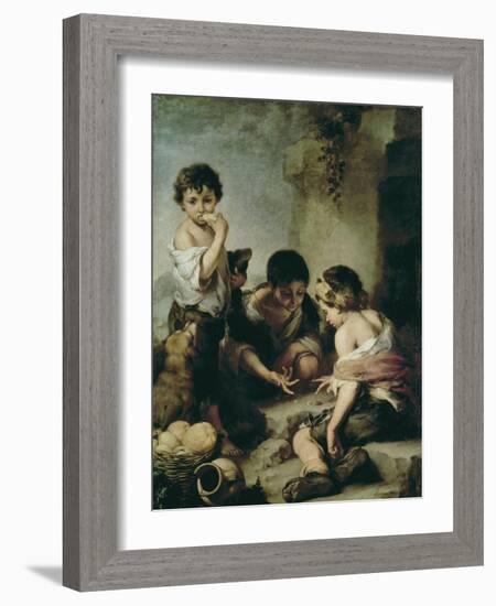 Boys Playing Dice, circa 1670-75-Bartolome Esteban Murillo-Framed Giclee Print