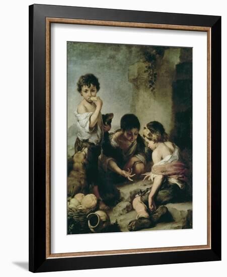 Boys Playing Dice, circa 1670-75-Bartolome Esteban Murillo-Framed Giclee Print