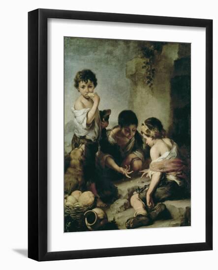 Boys Playing Dice, circa 1670-75-Bartolome Esteban Murillo-Framed Giclee Print