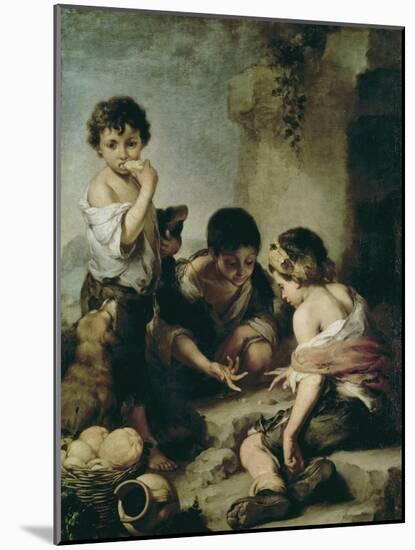 Boys Playing Dice, circa 1670-75-Bartolome Esteban Murillo-Mounted Giclee Print