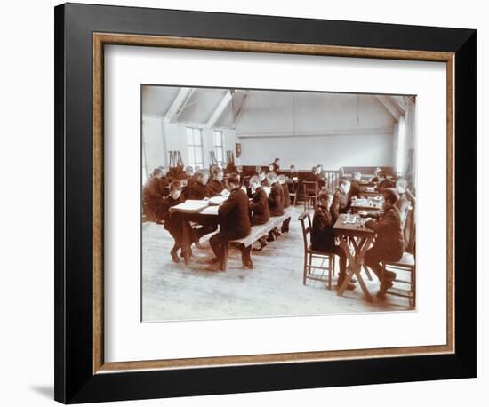 Boys Playing Dominoes and Reading at the Boys Home Industrial School, London, 1900-null-Framed Photographic Print