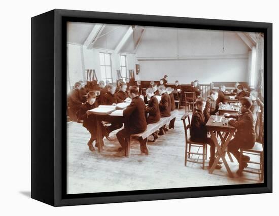 Boys Playing Dominoes and Reading at the Boys Home Industrial School, London, 1900-null-Framed Premier Image Canvas