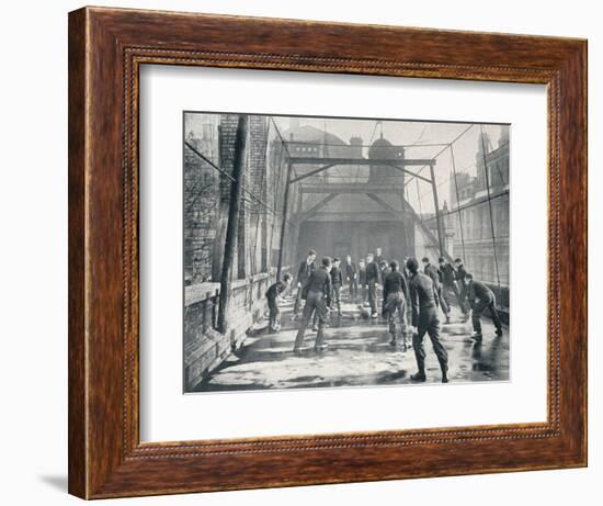 Boys playing football on the roof of St Paul's Cathedral Choir School, London, c1901-Unknown-Framed Photographic Print