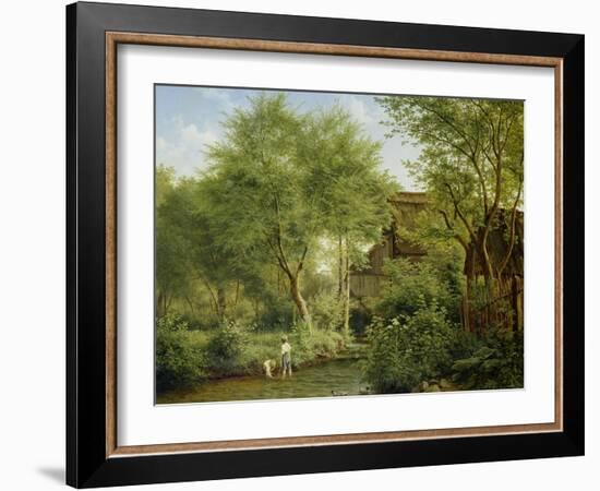 Boys Playing in a Brook, 1871-Bedrich Havranek-Framed Giclee Print