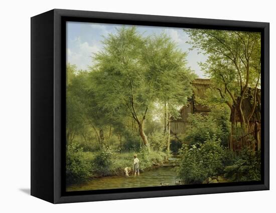 Boys Playing in a Brook, 1871-Bedrich Havranek-Framed Premier Image Canvas