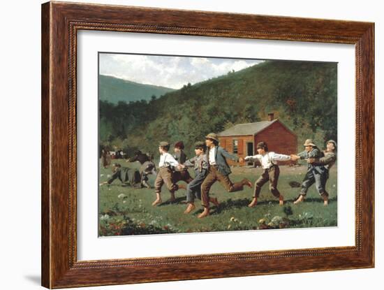 Boys Playing (Snap the Whip)-Winslow Homer-Framed Giclee Print