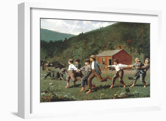 Boys Playing (Snap the Whip)-Winslow Homer-Framed Giclee Print