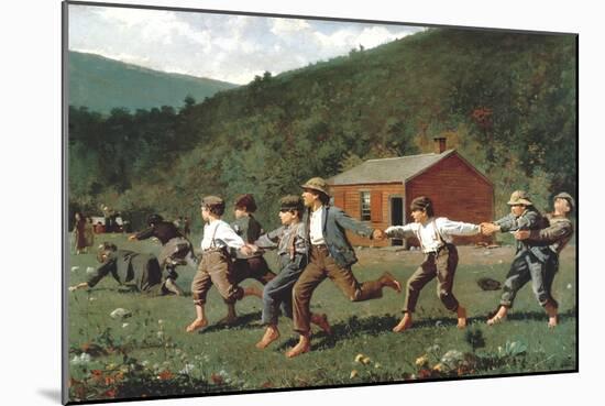 Boys Playing (Snap the Whip)-Winslow Homer-Mounted Giclee Print