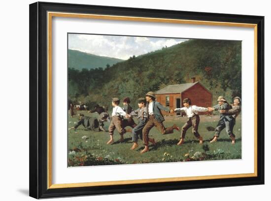 Boys Playing (Snap the Whip)-Winslow Homer-Framed Giclee Print