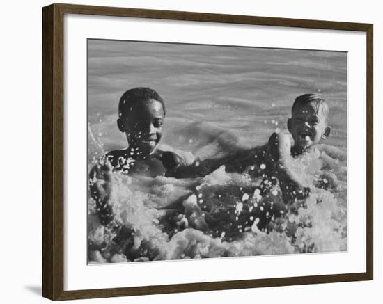 Boys Playing Together Near Johannesburg-Grey Villet-Framed Photographic Print