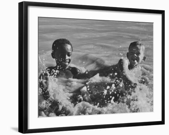 Boys Playing Together Near Johannesburg-Grey Villet-Framed Photographic Print