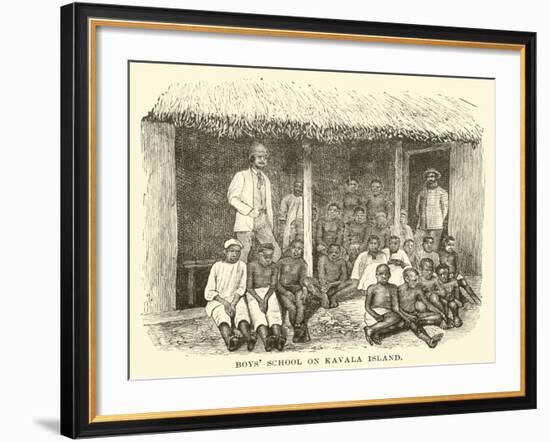 Boys' School on Kavala Island-null-Framed Giclee Print