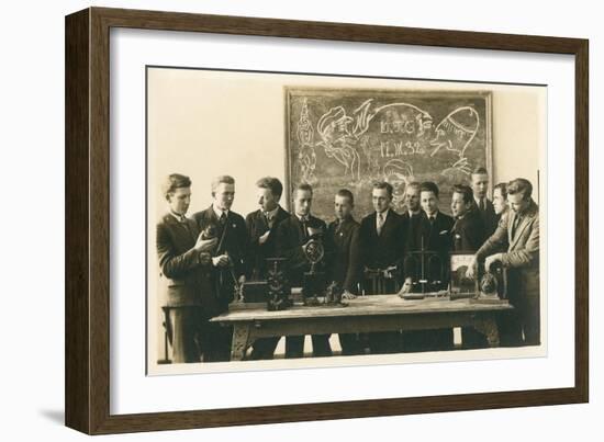 Boys School Science Class Picture-null-Framed Art Print