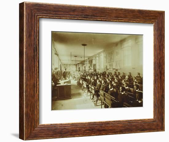 Boys Sitting at their Desks, Ashford Residential School, Middlesex, 1900-null-Framed Photographic Print