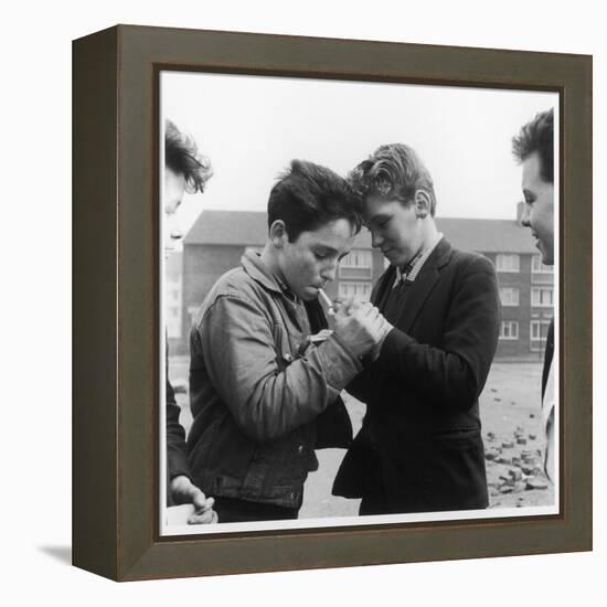 Boys Smoking in a Liverpool Street-Henry Grant-Framed Premier Image Canvas