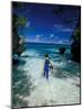 Boys Snorkeling in Tropical Micronesia, Rock Islands-Michele Westmorland-Mounted Photographic Print