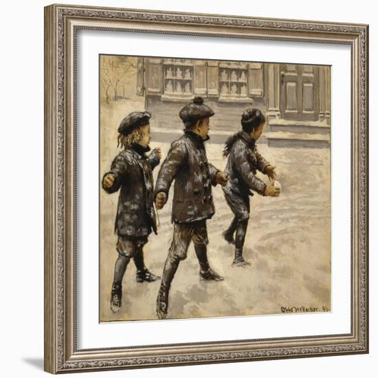 Boys Snowballs-Vintage Apple Collection-Framed Giclee Print