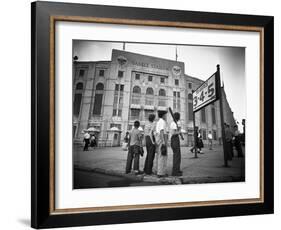 Boys Staring at Yankee Stadium-null-Framed Photographic Print