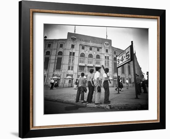 Boys Staring at Yankee Stadium-Bettmann-Framed Photographic Print