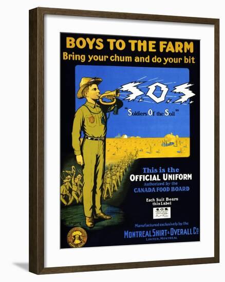 Boys to the Farm -- Bring Your Chums and Do Your Bit -- S.O.S.-E. Henderson-Framed Art Print