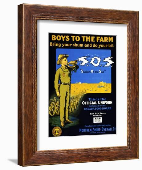 Boys to the Farm -- Bring Your Chums and Do Your Bit -- S.O.S.-E. Henderson-Framed Art Print