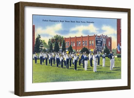 Boys Town, Nebraska - Father Flanagan's Boys' Home Marching Band-Lantern Press-Framed Art Print