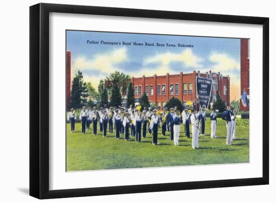 Boys Town, Nebraska - Father Flanagan's Boys' Home Marching Band-Lantern Press-Framed Art Print