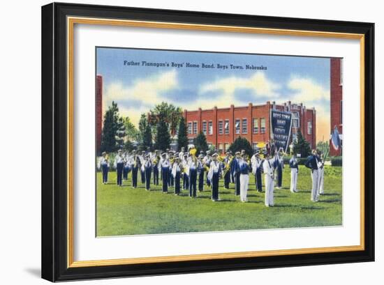 Boys Town, Nebraska - Father Flanagan's Boys' Home Marching Band-Lantern Press-Framed Art Print