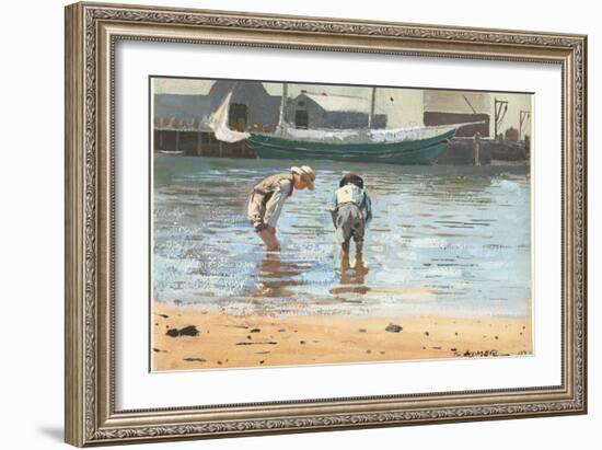 Boys Wading, 1873-Winslow Homer-Framed Giclee Print